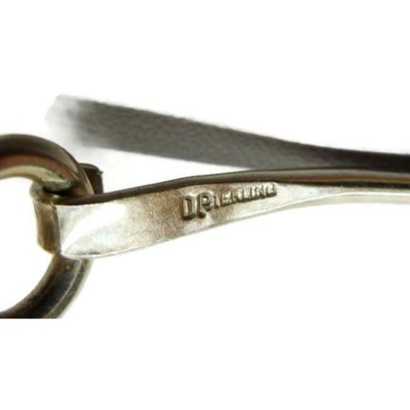 Single Wave Curved Latch Bangle Bracelet Hallmark DP Sterling Silver 925 Patina - Picture 10 of 12